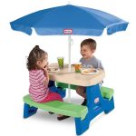 Little Tikes Outdoor Portable Kids Picnic Table with Umbrella
