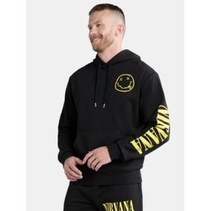 Nirvana Men’s & Big Men’s Smiley Graphic Hoodie