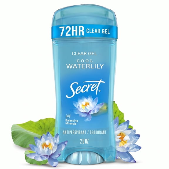 Secret Clear Gel Antiperspirant and Deodorant for Women, Waterlily Scent, 2.6 oz