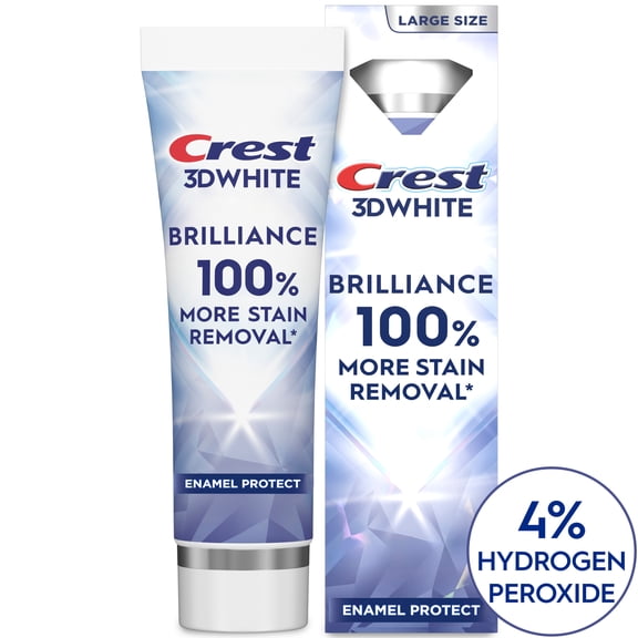Crest Toothpaste, 3D White Brilliance Pro Enamel Protect Teeth Whitening Toothpaste, 3.9 oz.